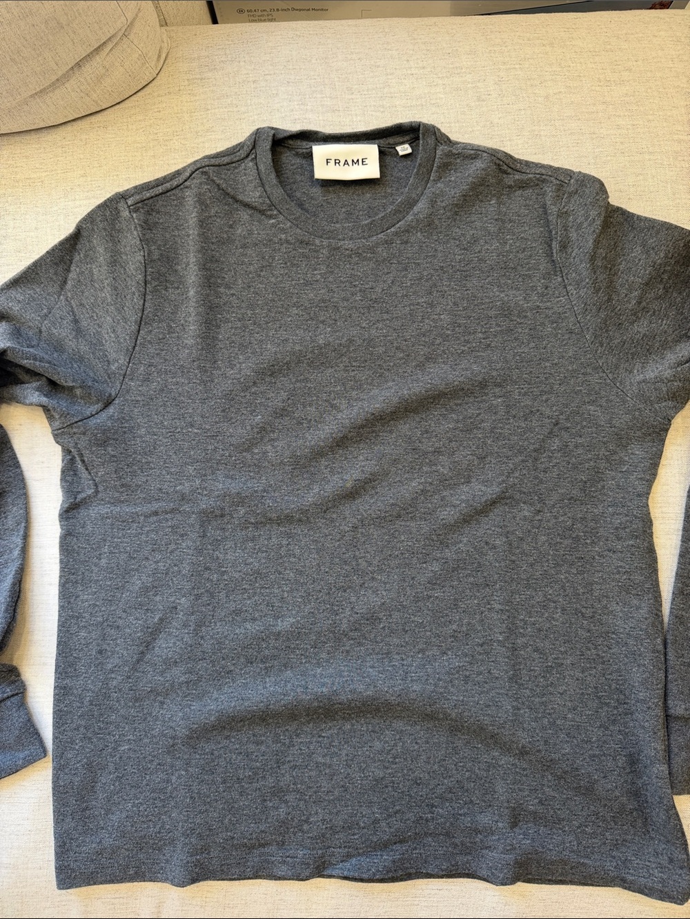 Frame Denim Men's Long Sleeve Crewneck Shirt - Charcoal